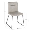 Lumisource Casper Chair in Black Metal and Grey Faux Leather Fabric, PK 2 CH-CASPER BKGY2